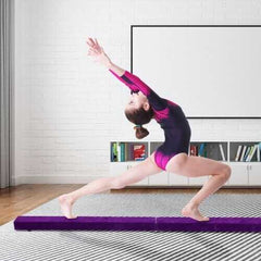 7' Sectional Gymnastics Floor Balance Beam-Purple - Color: Purple