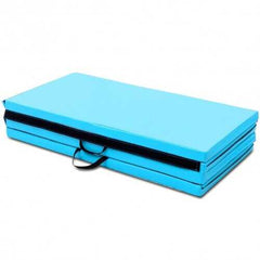 4' x 8' x 2" Gymnastics Mat Thick Folding Panel Aerobics Exercise Mat-Blue - Color: Blue