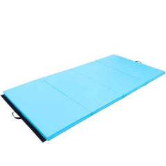 4' x 8' x 2" Gymnastics Mat Thick Folding Panel Aerobics Exercise Mat-Blue - Color: Blue