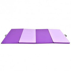 4' x 8' x 2" Gymnastics Mat Folding Anti-Tear Gymnastics Panel Mats - Color: Purple - Size: 8'