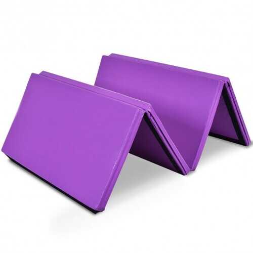 4' x 8' x 2" Gymnastics Mat Folding Anti-Tear Gymnastics Panel Mats - Color: Purple - Size: 8'