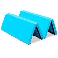 4' x 6' x 2" PU Thick Folding Panel Exercise Gymnastics Mat-Blue - Color: Blue