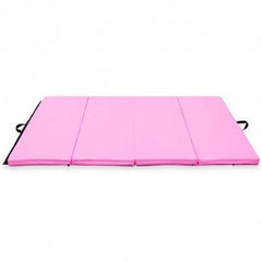 4' x 6' x 2" PU Thick Folding Panel Exercise Gymnastics Mat-Pink - Color: Pink