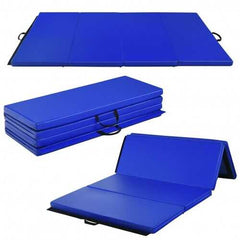Gymnastics PU Mat  Thick Folding Panel Gym Fitness Exercise-Navy - Color: Navy