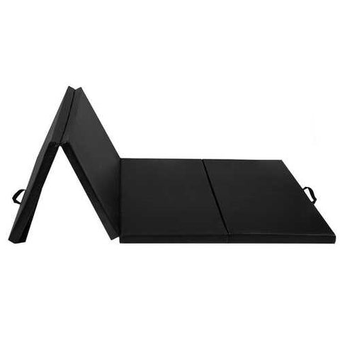 4'x10'x2" Thick Folding Panel Gymnastics Mat-Black - Color: Black