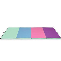 4' x 10' x 2" Portable Gymnastics Mat Folding Exercise Mat - Color: Multicolor
