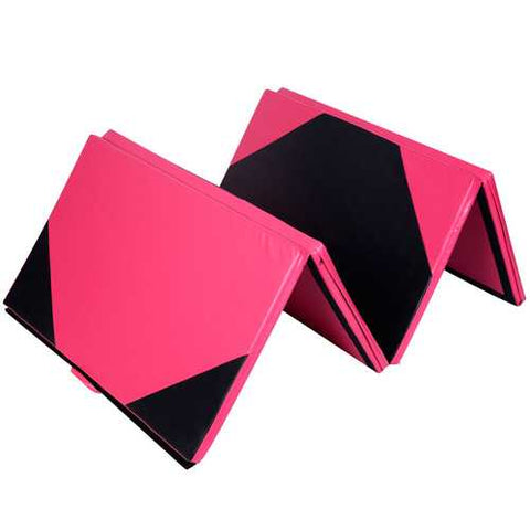 4'x10'x2" Extra Thick Anti-Tear Folding Gymnastics Exercise Mat - Color: Black - Size: 4'x10'x2"