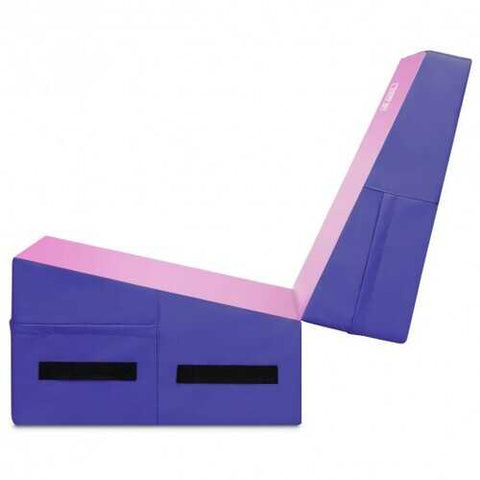 Folding Wedge Exercise Gymnastics Mat with Handles-Purple - Color: Purple