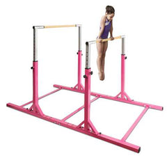 Kids Adjustable Width & Height Gymnastics Parallel Bars - Color: Pink