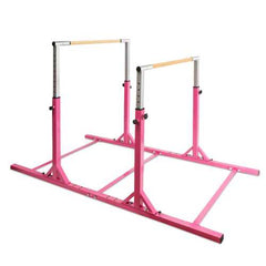 Kids Adjustable Width & Height Gymnastics Parallel Bars - Color: Pink