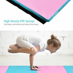 8' x 4' x 2" Folding Gymnastics Tumbling Mat-Blue&Pink - Color: Pink & Blue
