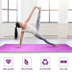 8' x 4' x 2" Folding Gymnastics Tumbling Mat-Purple - Color: Purple