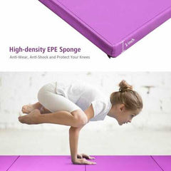 8' x 4' x 2" Folding Gymnastics Tumbling Mat-Purple