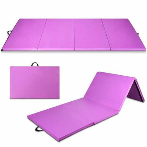 8' x 4' x 2" Folding Gymnastics Tumbling Mat-Purple