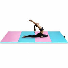 4' x 10' x 2" Folding Gymnastics Tumbling Gym Mat-Blue - Color: Blue
