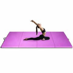 4' x 10' x 2" Folding Gymnastics Tumbling Gym Mat-Pink - Color: Pink