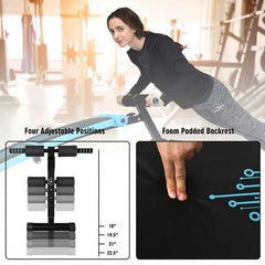 Abdominal Twister Trainer with Adjustable Height Exercise Bench-Blue - Color: Blue
