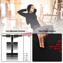 Abdominal Twister Trainer with Adjustable Height Exercise Bench - Color: Red