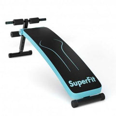Folding Weight Bench Adjustable Sit-up Board Workout Slant Bench-Blue - Color: Blue