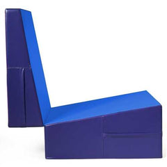 Folding Incline Tumbling Wedge Gymnastics Exercise Mat-Blue - Color: Blue