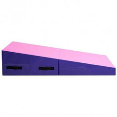 Folding Incline Tumbling Wedge Gymnastics Mat-Pink - Color: Pink