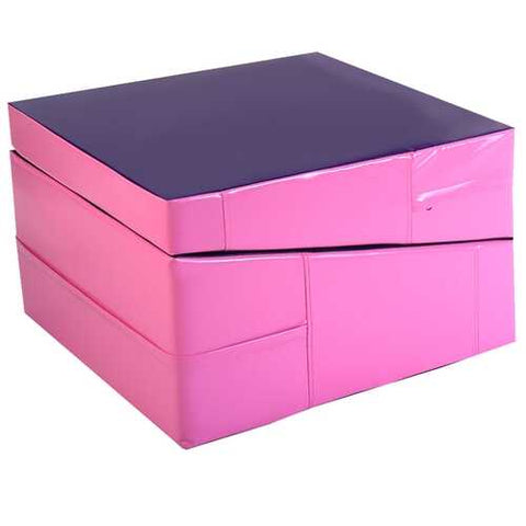 Folding Incline Tumbling Wedge Gymnastics Mat-Pink - Color: Pink