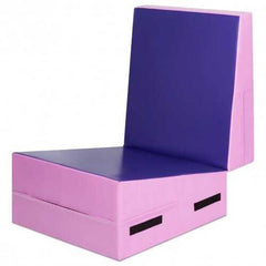 Folding Incline Tumbling Wedge Gymnastics Exercise Mat-Purple - Color: Purple