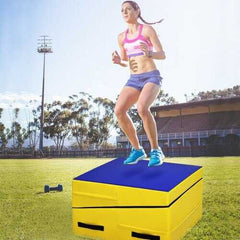 Folding Incline Mat Slope Cheese Gymnastics Gym Exercise Yellow - Color: Yellow