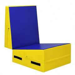 Folding Incline Mat Slope Cheese Gymnastics Gym Exercise Yellow - Color: Yellow