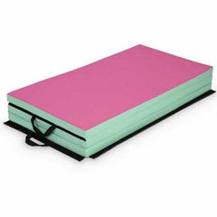 6' x 4' Tri-Fold Gymnastics Mat Thick Folding Panel-Multicolor - Color: Multicolor