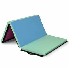6' x 4' Tri-Fold Gymnastics Mat Thick Folding Panel-Multicolor - Color: Multicolor