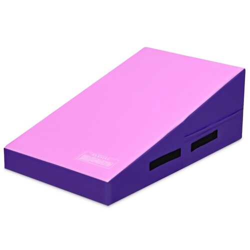 Incline Gymnastics Mat Wedge Ramp Gym Tumbling Exercise Mat-Pink & Purple - Color: Pink & Purple