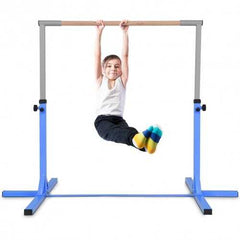 Adjustable Gymnastics Horizontal Bar for Kids-Blue - Color: Blue