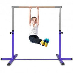 Adjustable Gymnastics Horizontal Bar for Kids-Purple - Color: Purple