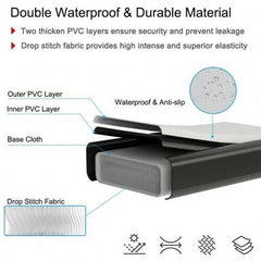 13 Feet Air Track Inflatable Gymnastics Tumbling Mat with Pump -Black - Color: Black