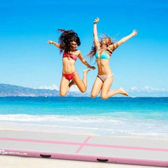 15FT Air Track Inflatable Gymnastics Tumbling Mat -Pink - Color: Pink